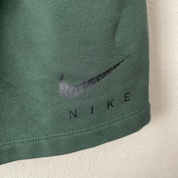 Nike Shorts Womens Small Green French Terry Elastic Waist High Rise Athletic - Picture 5 of 9
